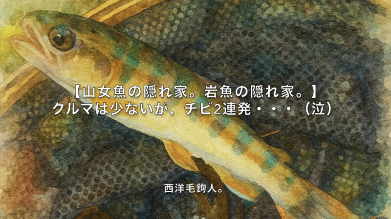 【フライフィッシング】クルマは少ないが、チビ2連発・・・（泣） 