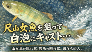 【フライフィッシング】尺山女魚を狙って白泡にキャスト・・・。 