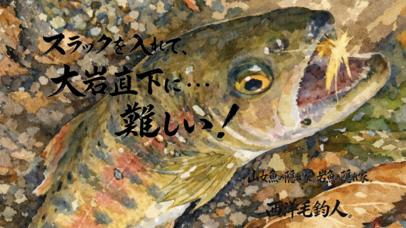 【フライフィッシング】スラックを入れて、大岩直下に・・・難しい！ 