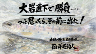 【フライフィッシング】大岩直下で勝負・・・っと思ったら、その前に出た！ 