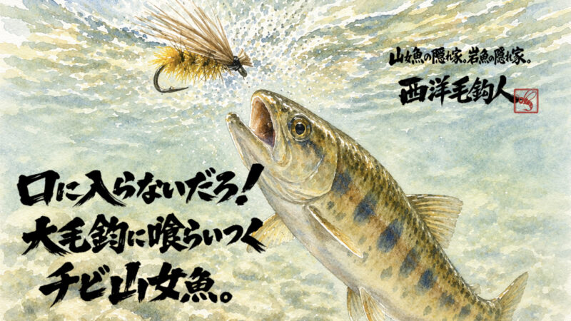 【フライフィッシング】口に入らないだろ！っという毛鉤に喰らいつくチビ山女魚。