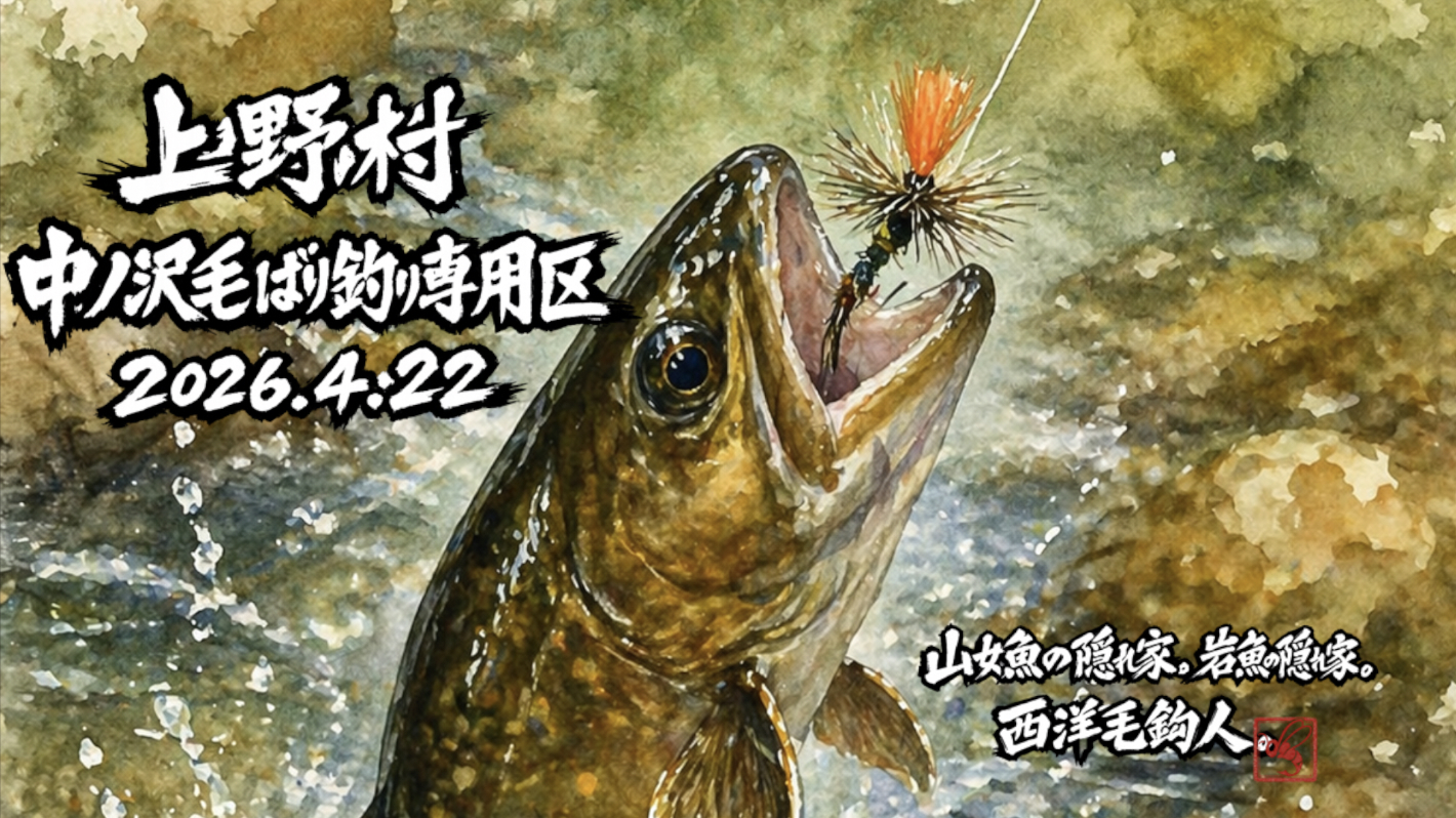 【釣果5匹山女魚2岩魚3】中丿沢毛ばり釣り専用区2026.4.22