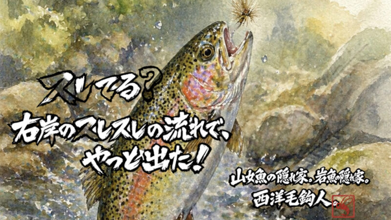 【フライフィッシング】スレてる？右岸のスレスレの流れで、やっと出た！