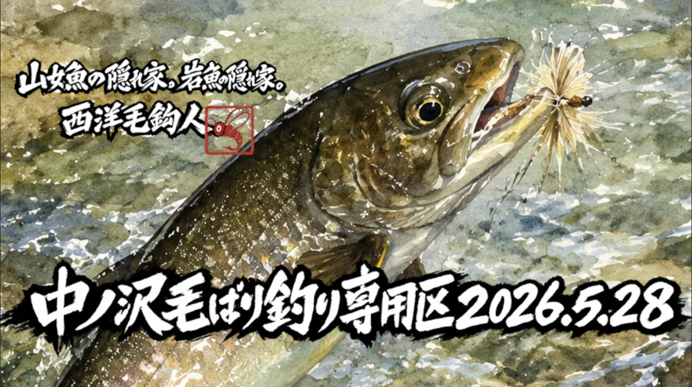 【釣果9匹山女魚5岩魚4】中丿沢毛ばり釣り専用区2026.5.28