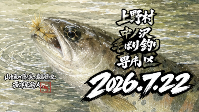 【釣果10匹山女魚2岩魚8】中ノ沢毛ばり釣り専用区2026.7.22 