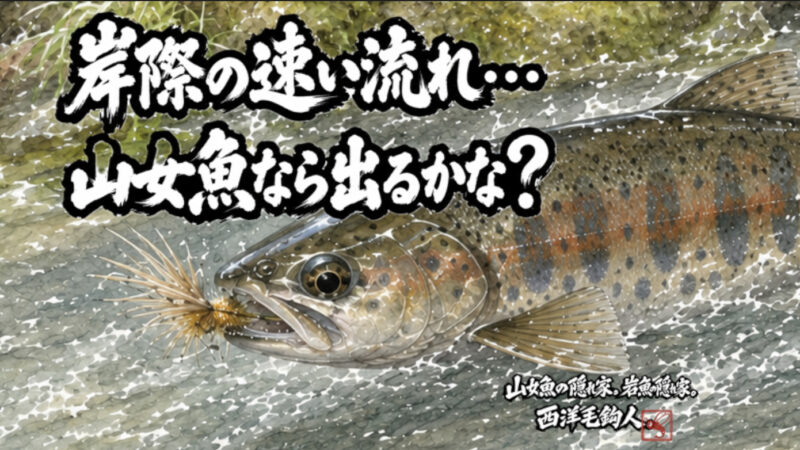 【フライフィッシング】岸際の速い流れ・・・山女魚なら出るかな？