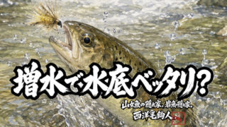 【フライフィッシング】増水で水底ベッタリ？ 