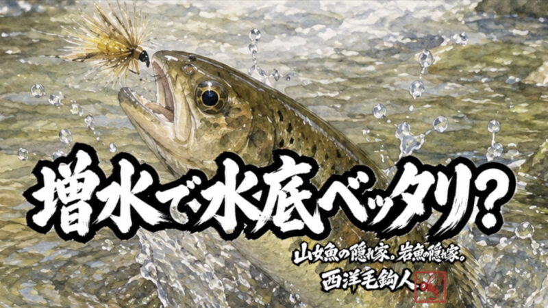 【フライフィッシング】増水で水底ベッタリ？