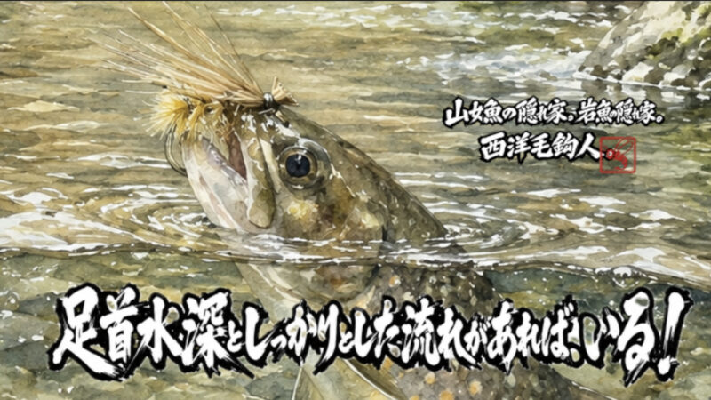 【フライフィッシング】足首水深としっかりとした流れがあれば、いる！