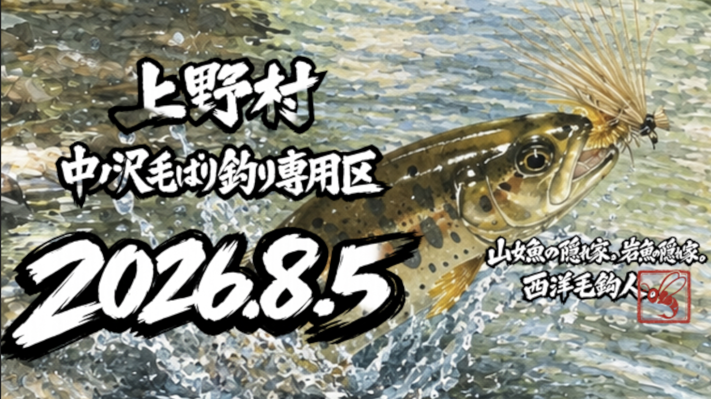 【釣果5匹山女魚3岩魚2】中ノ沢毛ばり釣り専用区2026.8.5