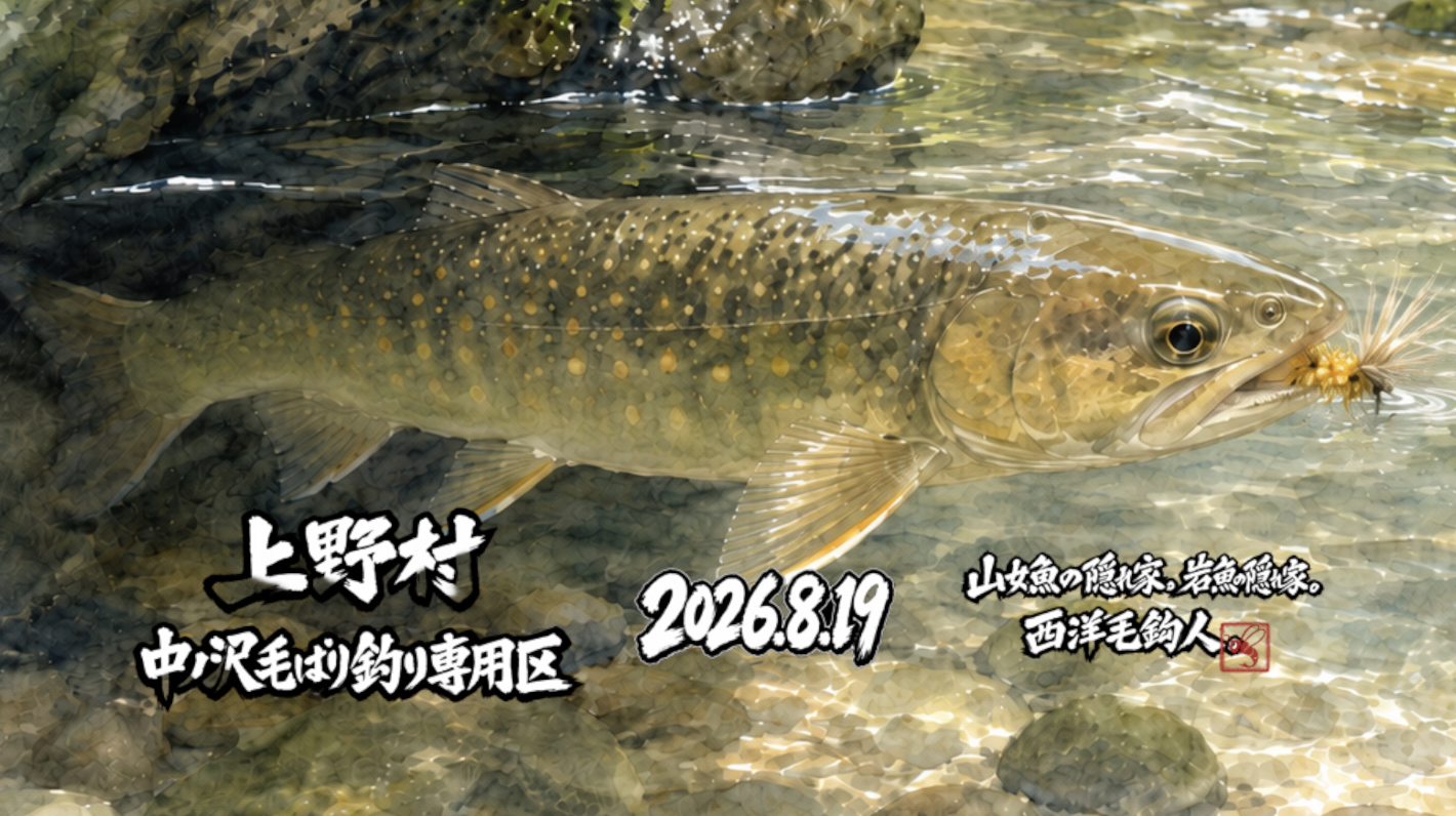 【釣果9匹山女魚1岩魚8】中ノ沢毛ばり釣り専用区2026.8.19