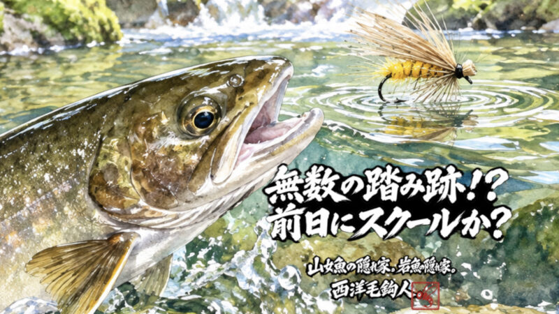 【フライフィッシング】無数の踏み跡！？前日にスクールか？